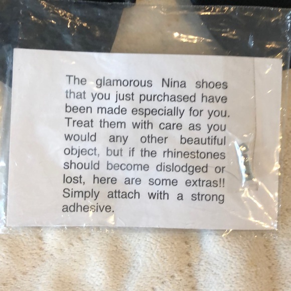 Rhinestoned Black Curran Nina Sandals, 10, NWT - Picture 4 of 5